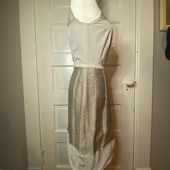 BCBGMaxAzria Nude Shoulder Pleated Dress - Picture 11 of 15